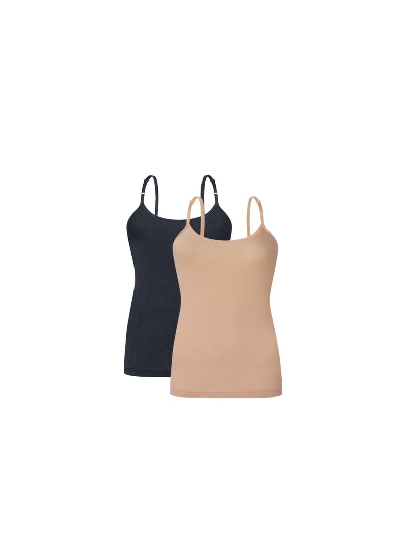 Mariposa Women’s Soft Cotton Comfort Fit  Sleeveless Camisole Innerwear  Top Assorted Colors  Pack of 6 Everyday Use - Image 2